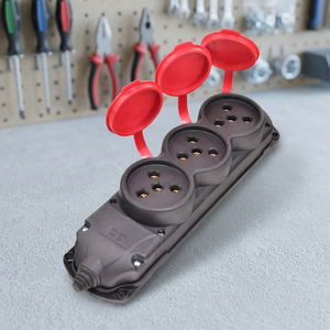 Enchufe de Extensión Industrial Amp Connect 3 x 25A (Toma Triple con Cubiertas Protectoras de Material Elastómero 220V) - Product Image 3