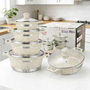 طقم أواني طهي من الألومنيوم 10 قطع للطبخ بالحث الحراري، مجموعة قدور غير لاصقة للمطبخ - Product Image 1