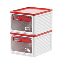 Boîte de rangement pour chaussures transparente, en plastique magnétique empilable, anti-poussière, pour baskets