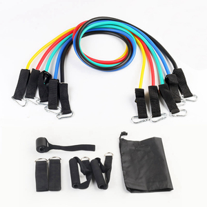 Ensemble de 11 bandes de résistance élastiques pour entraînement de <span class=keywords><strong>musculation</strong></span>, 5 niveaux, avec poignées, pour usage domestique, en latex - Product Image 6