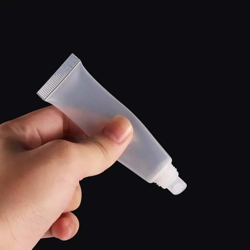 Muslimcustom tubo per lozione in plastica trasparente tubo liquido per lucidalabbra bianco rotondo per confezione di balsamo per le labbra