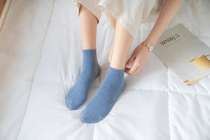Men's Ankle <b>Socks</b> Solid Color Knitted Cotton Breathable Daily Wear Spring Summer Thin Fit White Gray Black Green Blue <b>Orange</b> - Product Image 4