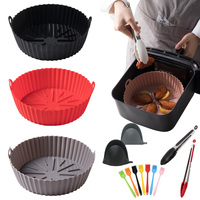 Lot de 2 moules en silicone réutilisables pour friteuse à air, 7,9 po / 8,5 po, 160 g, outil de cuisson antiadhésif pour cuisine