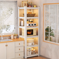 Étagère métallique robuste et anti-rouille moderne pour balcon, rangement de cuisine, présentoir autoportant avec étagères réglables