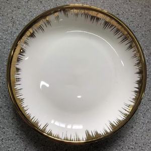 Assiette à fruits ronde en <span class=keywords><strong>porcelaine</strong></span> avec bordure dorée électro-plaquée et incrustation dorée, style luxe léger - Product Image 1