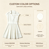 Robe chemise en lin personnalisée pour femme, vente en gros, fabricant, robe midi décontractée d'été coupe trapèze, vêtements à marque privée