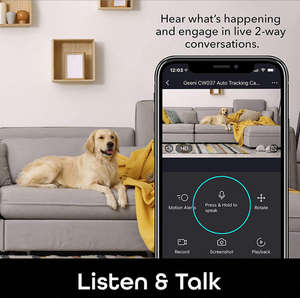 كاميرا مراقبة داخلية للأطفال والحيوانات الأليفة طراز Pan C211-2K مع خاصية التحريك والإمالة وكشف الحركة والتتبع متوافقة مع أليكسا/جوجل وبطاقة ذاكرة 512 جيجابايت - Product Image 2