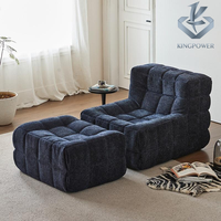 Canapé paresseux confortable en tissu compressible avec mousse, design modulaire inclinable pour l'ameublement de la maison