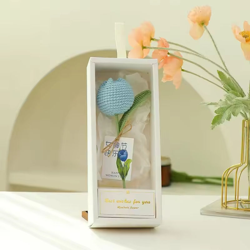 ทิวลิปสีฟ้าอ่อน+กล่องของขวัญ