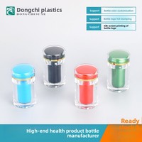 Bouteille en acrylique transparente de qualité pharmaceutique pour emballage de capsules NMN, 30 ml, flacon de complément alimentaire DC30N double couche