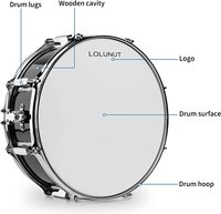Professional 14 Inch Jazz Snare Drum Set with Stand Stainless Steel Silent Drum Heads Wholesale Only