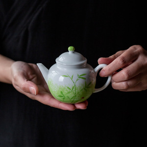 Hand Painted Bamboo Ceramic Teapot Porcelain Round With Lid Small Kung Fu <b>Tea</b> <b>Set</b> Afternoon <b>Tea</b> Use - Product Image 1