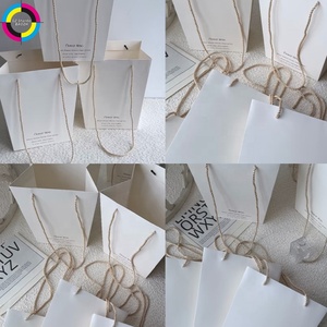 Sac en papier imprimé personnalisé avec poignée en cordon, sac à main portable pour bouquet, emballage cadeau pour fleuriste - Product Image 4