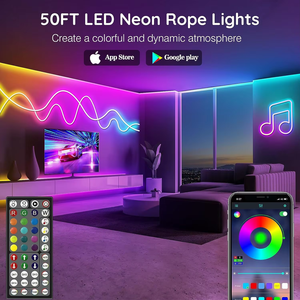 DC24V RGB Neon Music Sync LED <b>Light</b> <b>Strings</b> Color-Changing App Remote Control Bedroom Home Party Waterproof Flexible - Product Image 3
