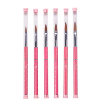 Pinceau à ongles de haute qualité incrusté de diamants, stylo en métal sculpté de cristaux, ensemble de pinceaux roses pour nail art, kit professionnel de pinceaux pour la conception d'ongles