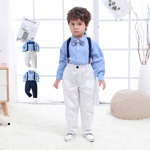 Neues Produkt 2 Stück Kid Kinder Langarm Shirt Hose Abend garderobe Jungen Kleidung Anzüge Sets Kinder Jungen Baby Boy Kleid