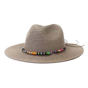 หมวกปานามา J353 สำหรับผู้หญิง ฤดูใบไม้ผลิ ฤดูร้อน หมวกปีกกว้าง หมวกฟางกันแดด หมวกสำหรับเดินทางไปเที่ยวทะเล หมวกทรงแจ๊สเฟโดรา - Product Image 1