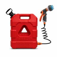 Réservoir d'eau sous pression 21L, kit de douche de camping en plein air avec pompe manuelle et buse de pulvérisation pour les voyages et l'arrosage du jardin