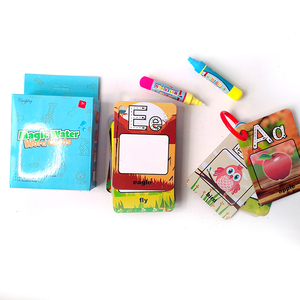 Cartes de mots d'eau magiques éducatives précoces bébé apprentissage numéros lettre flashcards carnet de croquis boîte d'emballage recyclable - Product Image 1