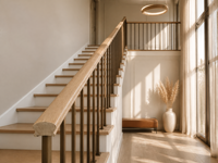 Rampe en bois pré-routée, ajustement direct pour balustrade, fabricant de rampes d'escalier