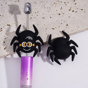 Cuentas focales de silicona 3D de Halloween con diseños de calabaza, murciélago, araña, bruja y lobo para bolígrafos con cuentas, llaveros y manualidades DIY - Product Image 2
