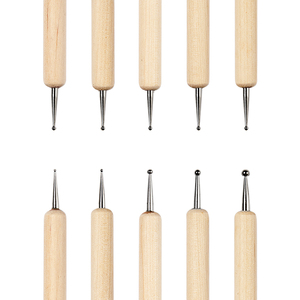 Nail 5 Cái/bộ Bằng Gỗ Nằm Rải Rác Bút Thạch Picker Bút Nghệ Thuật Móng Tay Dập Nổi Bút 2 Cách Móng Tay Các Công Cụ Nghệ Thuật Dotter - Product Image 5