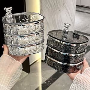 3-Layer Rotating Jewelry Box Water Ripple Ring Necklace <b>Storage</b> Rack Plastic <b>Dressing</b> <b>Table</b> Pendant <b>Storage</b> Necklace Earrings - Product Image 5