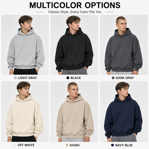 Men Oversized Drop Shoulder <b>Hoodie</b> Blank Plain Kangaroo Pocket Sweatshirt Custom Logo OEM ODM Casual Pullover Hooded Top - Product Image 5