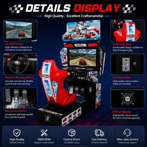 Home Villa Entertainment Center Outrun Car Driving Red Cushion Seat 32 Inch HD Screen Video <b>Arcade</b> Racing Game Machine - Product Image 4