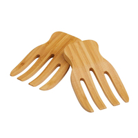Servidor de Ensaladas Ecológico de Madera, Pinzas de Bambú Natural para Mezclar Ensaladas en el Hogar y la Cocina