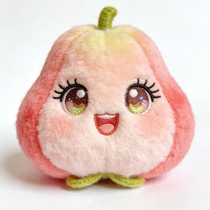 Peluche de manzana rosa, juguete de peluche de fruta jambu rosa, muñeco de manzana encerada, almohada de peluche de fruta tropical, juguete de peluche de pera de dibujos animados - Product Image 1