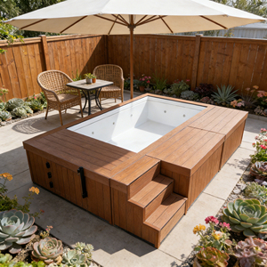 Piscine miniature tout-en-un avec transats pour cour et jardin, résistante au vent et à la corrosion - Product Image 2