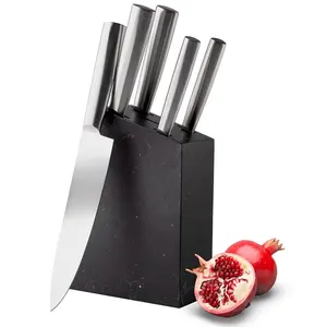 Set pisau dapur kualitas tinggi, set pisau dapur koki pisau dapur stainless steel pegangan berongga naifu