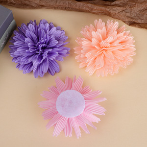 Fleurs de chrysanthème en tissu faites à la main, 12 cm, accessoires pour cheveux, vêtements, sacs, chaussures, bijoux DIY - Product Image 4