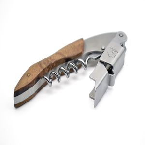 Solid Wood Handle Wine Opener Bottle Opener Tool Multifunctional Portable Flat Simple Style BY633 0009 - Product Image 4