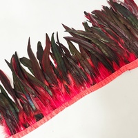 Plumes de coq teintées de 12-14 pouces/30-35 cm, franges de plumes, garnitures pour accessoires de costume de carnaval, plumes de coq