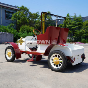 รถยนต์ไฟฟ้าวินเทจ ZOWN เบาะสีแดง ตัวถังสีขาว แบบสองที่นั่ง สำหรับใช้งานกลางแจ้ง - Product Image 5