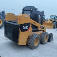 CAT 246D Bekas 3 Ton Mini Wheel Loader Backhoe Skid Steer Loader dengan Mesin Gearbox & Motor Bersertifikasi EPA & CE Euro5