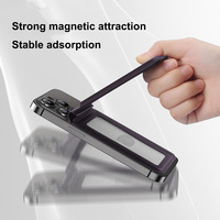 Porte-cartes et portefeuille magnétiques en cuir PU pour IPhone12-17 Pro Max en acier inoxydable avec fonction de support d'usinage CNC