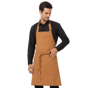 Tablier de Barbier Professionnel Marron Effet Cuir avec Poches, Bretelles Réglables, Durable, Uniformes d'Hôtel, Tabliers de Travail - Product Image 2