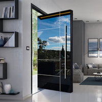 Porte d'entrée pivotante moderne en aluminium sur mesure avec poignée haute résistance antivol