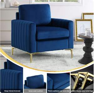 Poltrona moderna imbottita singola poltrona accento sedia per soggiorno sedie - Product Image 4