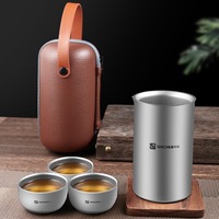 Tasse en alliage de titane pur Poignée pliable anti-brûlure Portable tasse de camping en plein air tasse en titane de qualité alimentaire santé