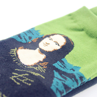 Chaussettes d'art en gros pour femmes et hommes, en coton, style Harajuku, chaussettes avec peinture célèbre de Van Gogh, chaussettes amusantes Mona Lisa Da Vinci, chaussettes vintage 3D