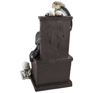 Statue personnalisée en résine, peinte à la main, style gothique artistique, représentant un squelette du Maître des Ténèbres, le Grim Reaper, sur trône, avec une faucille, pour décoration d'Halloween et thème mort. - Product Image 3