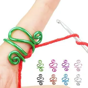 Anel de crochê feito à mão, anel ajustável para controle de tensão de fios, tricô de crochê, presente para o dia das mães