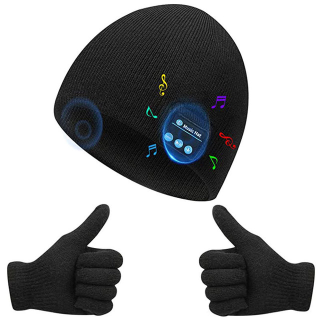 Hot-Selling 100% Wool Bluetooth Music Beanie Wireless Binaural Stereo Headphone Cap Removable & Rechargeable Washable Hat