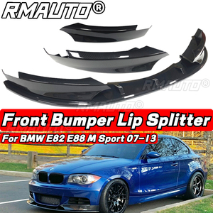 Pour BMW Série 1 E82 E88 M Sport 2007-2013, séparateur de pare-chocs avant en fibre de carbone, spoiler, diffuseur, kit carrosserie, accessoires de voiture - Product Image 1