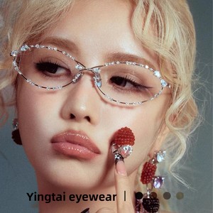 Gafas de Sol <span class=keywords><strong>LISA</strong></span> Estilo Punk con Marco de Ojo de Gato y Diamantes, Unisex, Modernas, Estilo Y2K, Spice Girls, Cóncavas, Protección UV - Product Image 2