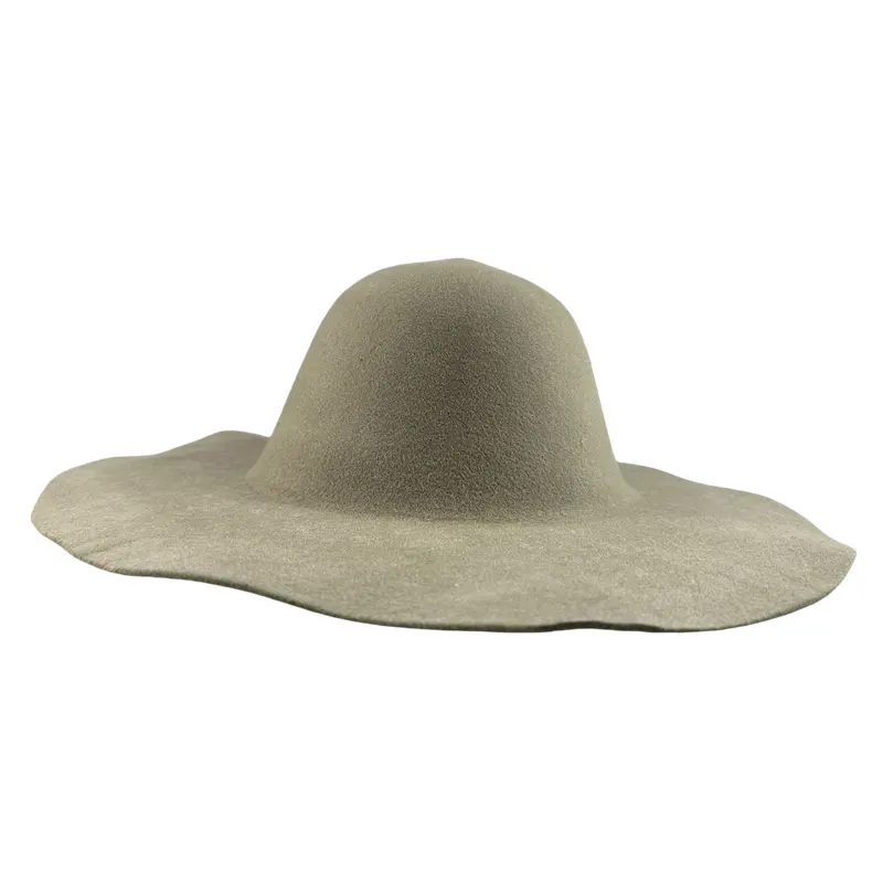 180 gramos 100% lana australiana de ala ancha rigidez dura cervatillo sombrero de moda